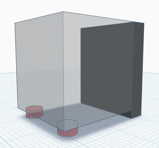 Diagram showing a block supported by quarry legs and a back attachment